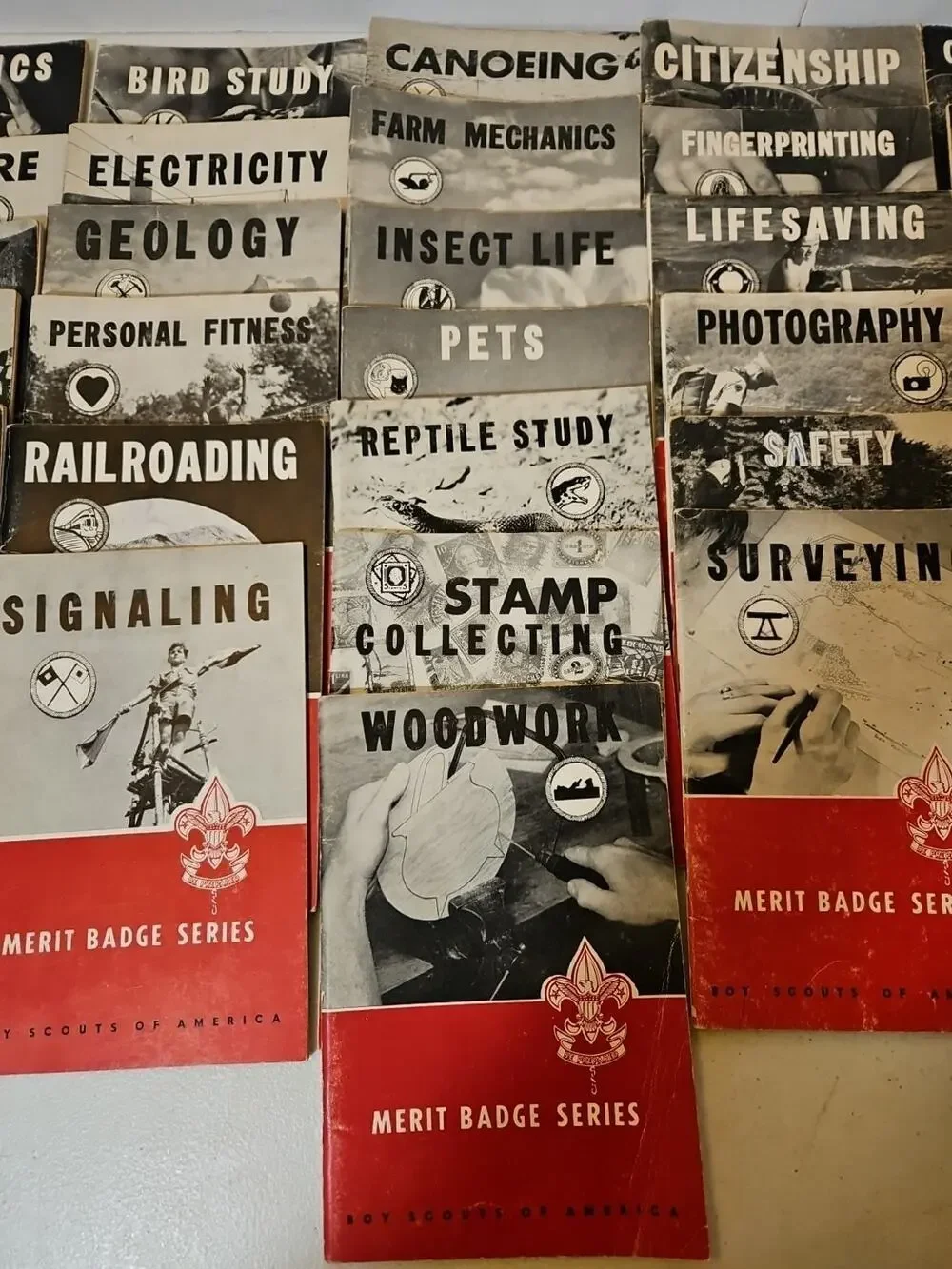 Vintage Boy Scouts Of America Merit Badge Book Lot Of 31